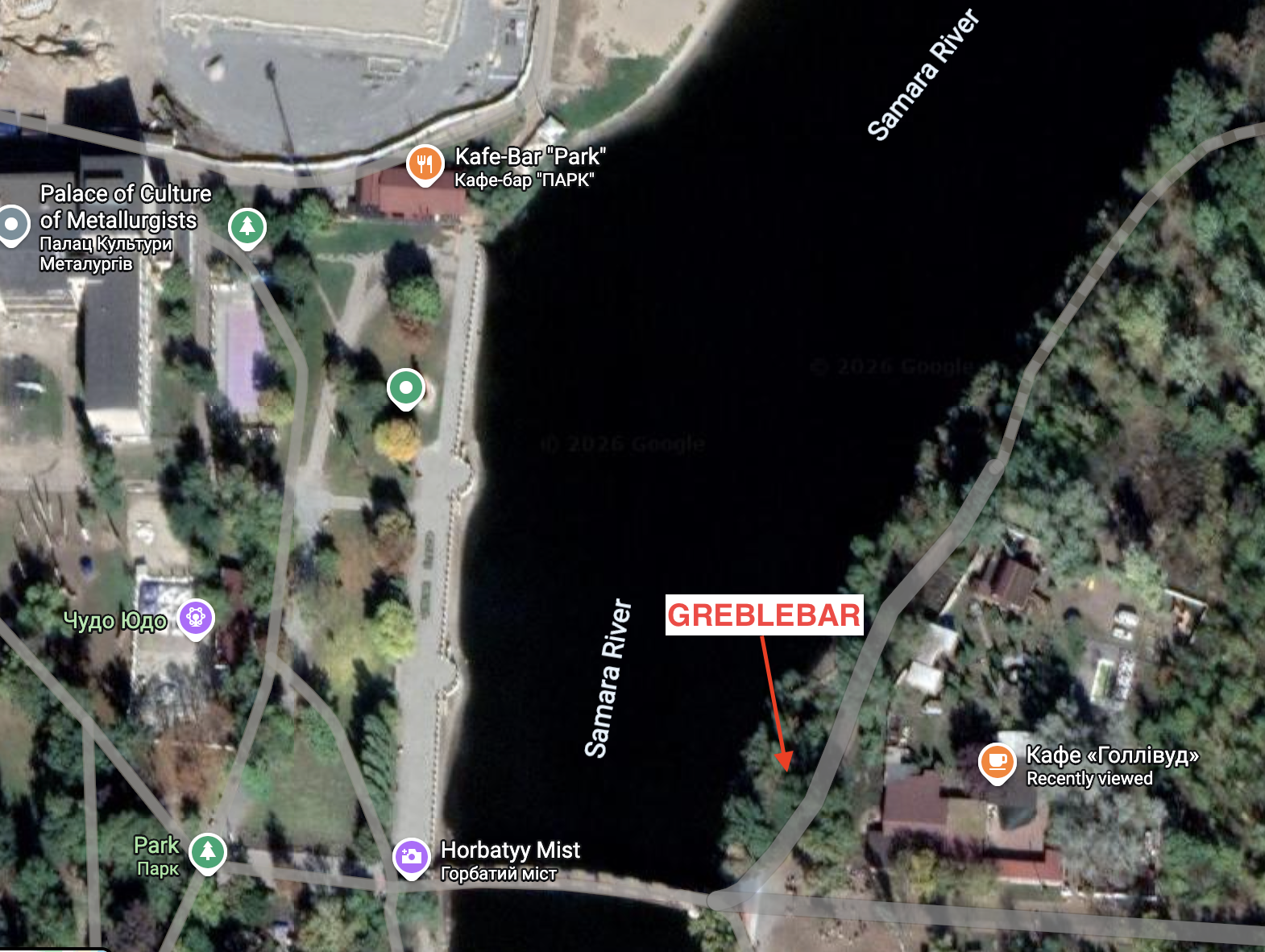 Greblebar на Google Maps